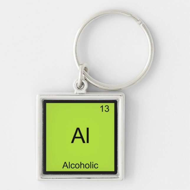 Chaveiro Al - Elemento Químico Símbolo Álcool Engraçado (Frente)