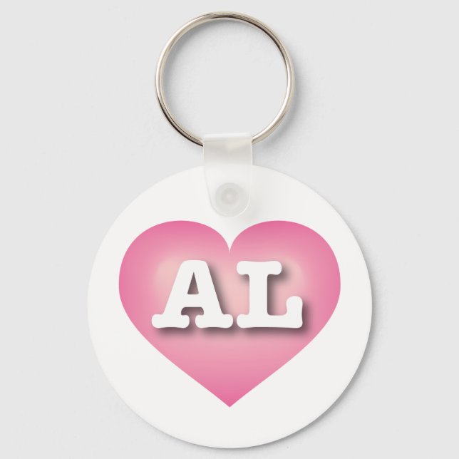 Chaveiro Alabama Pink Fade Heart - Eu amo AL (Frente)