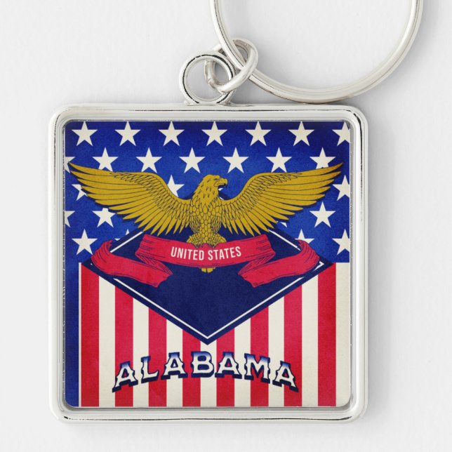 Chaveiro Alabama USA Flag (Frente)