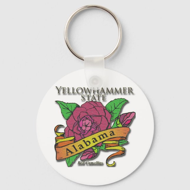 Chaveiro Alabama Yellowhammer State Camellias (Frente)