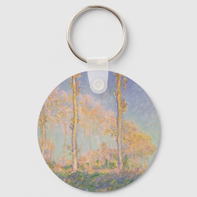 Chaveiro Álamos, paisagem impressionista, Claude Monet (Frente)