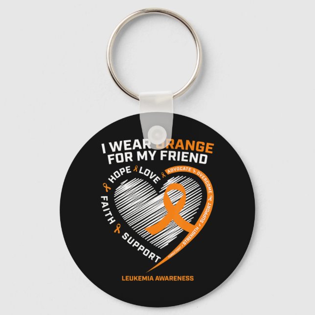 Chaveiro Alaranjamento da Leucemia Laranja Presentes Amigos (Frente)