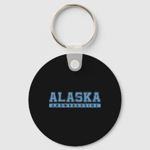 Chaveiro Alaska Snowboard Sky Blue Vintage Text