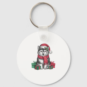 Chaveiro Alaskan Klee Kai Dog Festas de Natal Férias San
