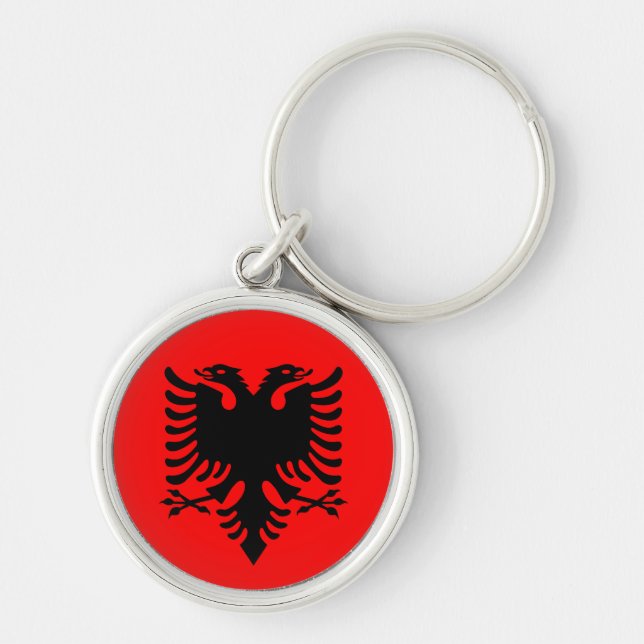 Chaveiro Albânia - Bandeira Albanesa (Frente)