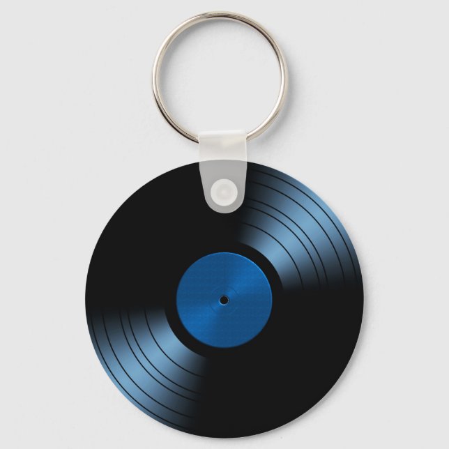 Chaveiro Álbum de Registro de Vinilo Retroativo em Azul (Frente)