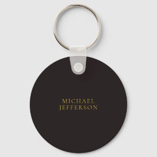 Chaveiro Alcaçuz Preto Dourado Minimalista Simples Moderno 