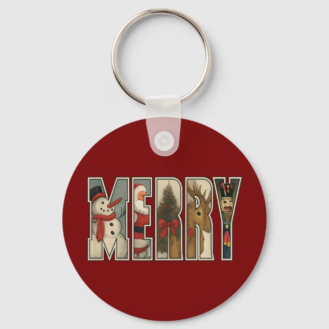 Chaveiro ALEGRE – Arte com Letras de Personagens de Natal (Frente)