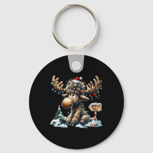 Chaveiro Alegre Rena de Natal Adorável Christmoose Homens M