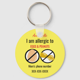 Chaveiro Alérgico aos amendoins e aos miúdos dos ovos