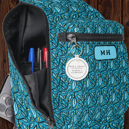 Chaveiro Alerta de Alergia Bilíngue a Preto e Branco