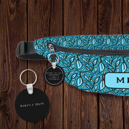 Chaveiro Alerta de Alergia Bilíngue a Preto e Branco