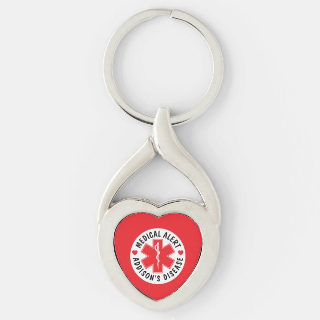 Chaveiro Alerta Médico Doença de Addison - Personalizado (Frente)