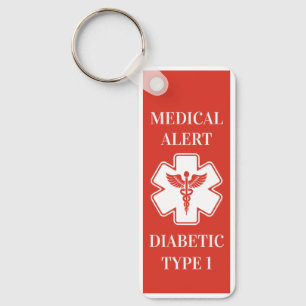 Chaveiro Alerta Médico Personalizado Diabetes ICE Emergênci