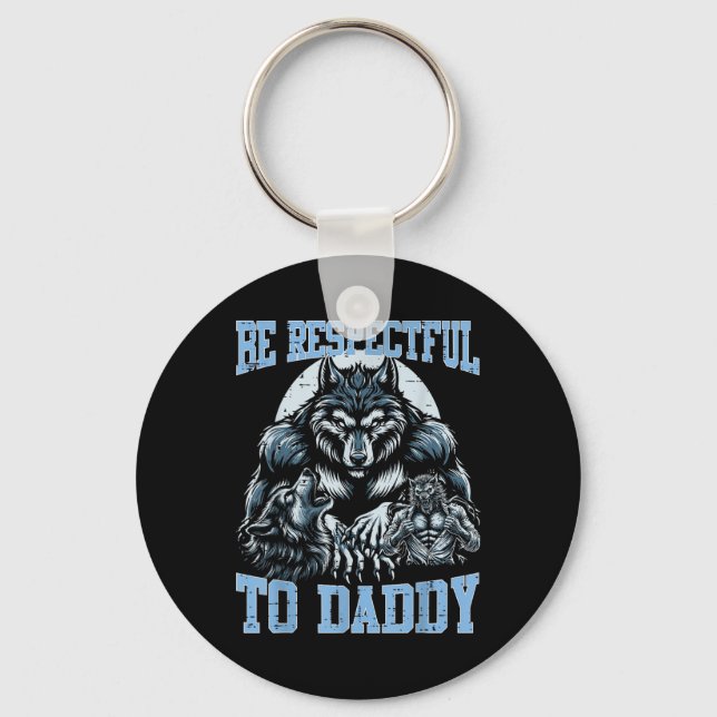 Chaveiro Alfa Wolf Respeite O Pai Engraçado Meming (Frente)