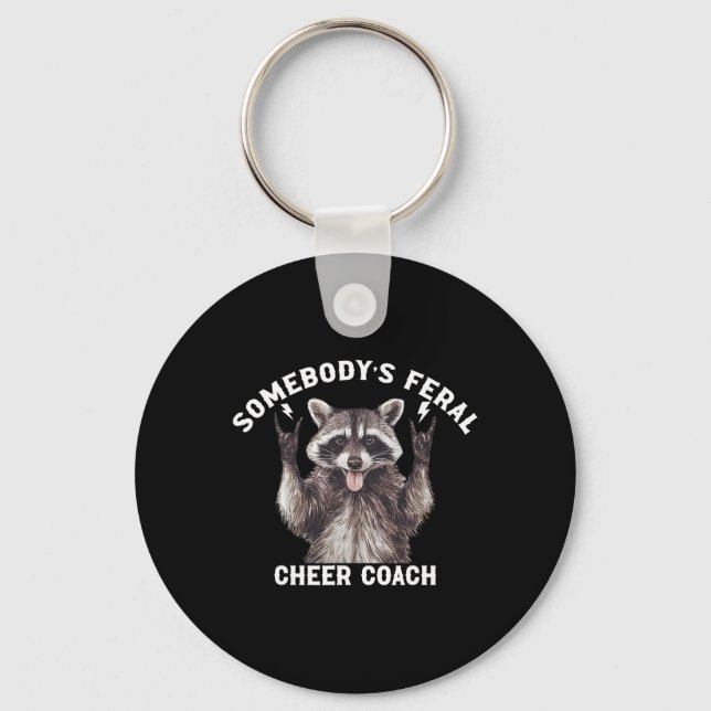 Chaveiro Alguém é Treinador de Cheerleading Mapache Feral d (Frente)