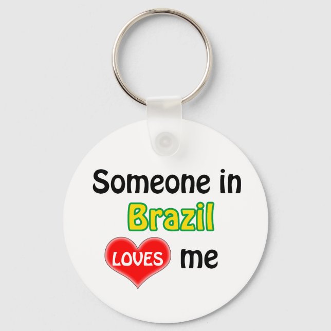 Chaveiro Alguém no Brasil me ama (Frente)