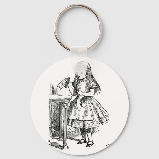 Chaveiro Alice com Garrafa "Beba-Me" (Frente)