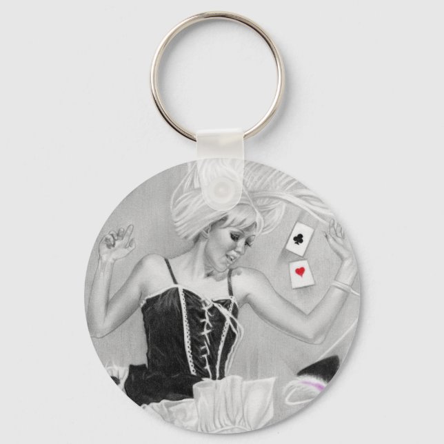 Chaveiro Alice Gótica em Wonderland FallingKeychain (Frente)