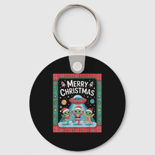 Chaveiro Alienígena engraçada Trio Feliz de Natal Feio Sant