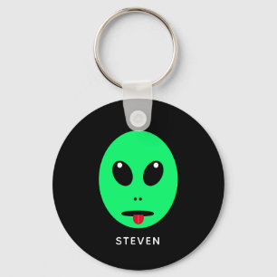 Chaveiro Alienígena Espacial Engraçado Verde Preto Person