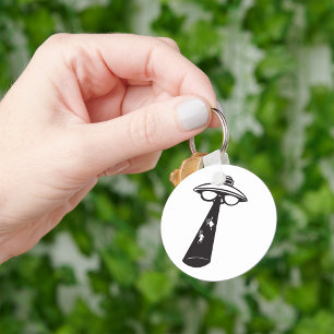 Chaveiro Alienígena Gráfica de Rapto de OVNI Retroativa Sci