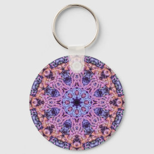 Chaveiro Alienígena Psicodélico Roxo Caleidoscópico Mandala