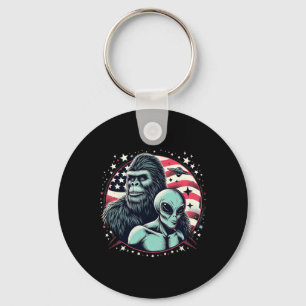 Chaveiro Alienígena Sasquatch Bigfoot Amp Bigfoot Usa Flag 