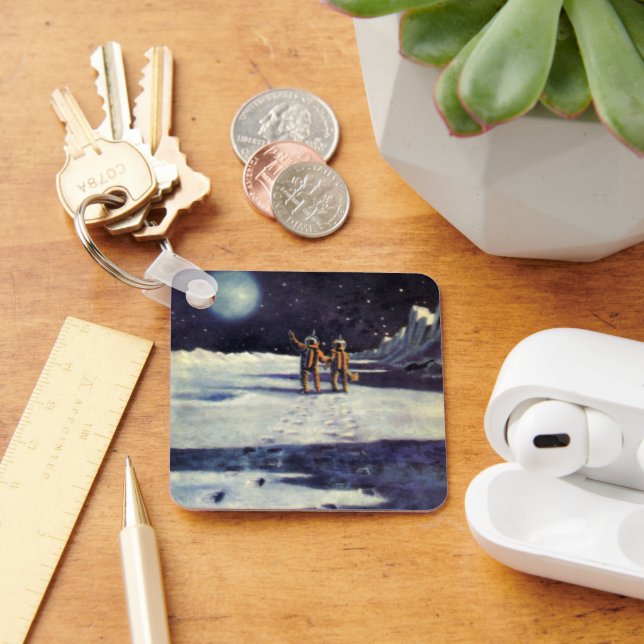 Chaveiro Aliens do Astronauta de Ficção Científica Vintage  (Mesa)