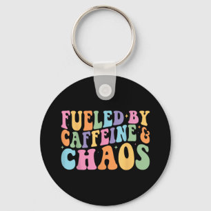 Chaveiro Alimentado Por Cafeine E Chaos Funny Retro Coffee