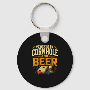 Chaveiro Alimentado por cornhole e cerveja divertido tailga