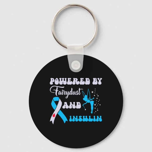 Chaveiro Alimentado Por Fairydust E Awarenes Da Diabetes De (Frente)