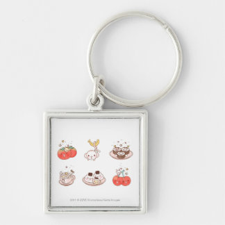 Chaveiro Alimentos indicados contra o fundo branco