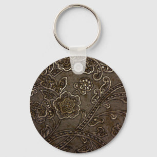 Chaveiro Alivio Floral de Bronze