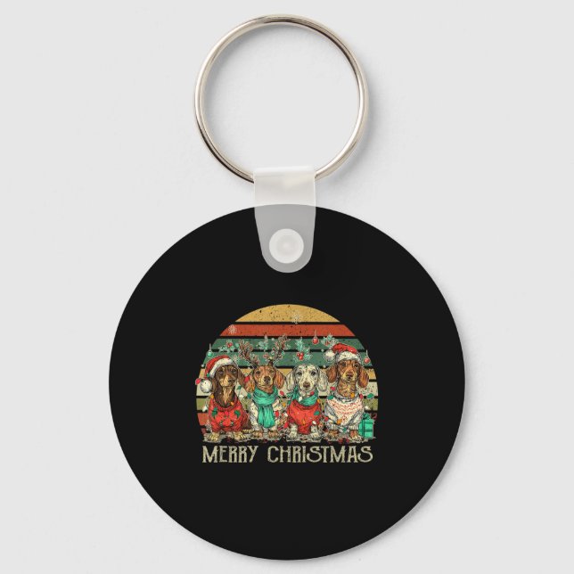 Chaveiro All I Want For Christmas Is More Dachshunds Ugly X (Frente)