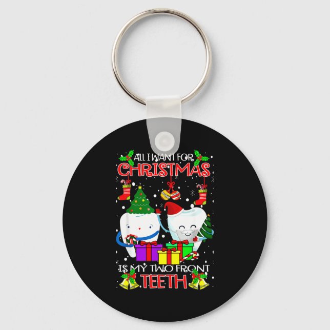 Chaveiro All I Want For Christmas Is My Two Front Teeth Xam (Frente)