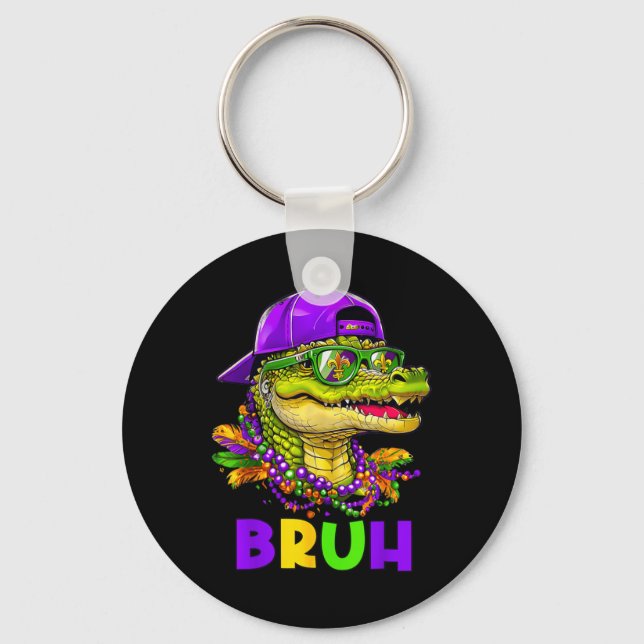 Chaveiro Alligator Bruh Mardi Gras Costume Adolescentes B (Frente)