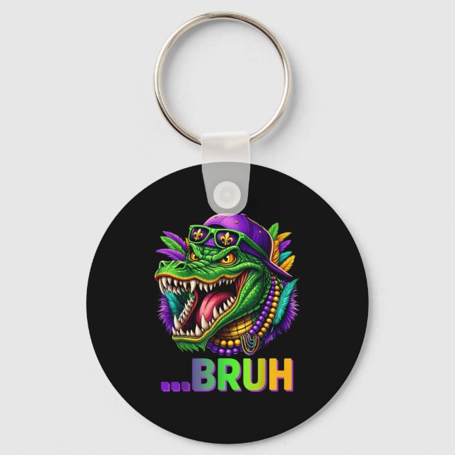 Chaveiro Alligator Bruh Mardi Gras Costume Men Women Kids  (Frente)