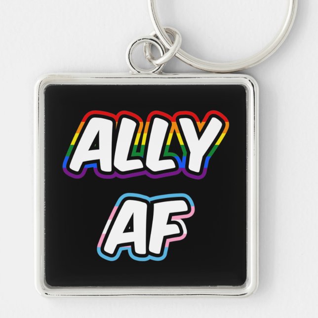 Chaveiro Ally AF II - Bandeira LGBTQ Orgulho Gay Trans Quee (Frente)