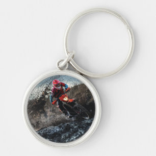 Chaveiro almofada de lançamento de motoqueiro de terra