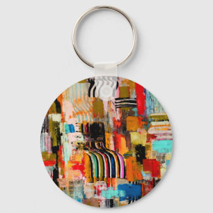 Chaveiro Almofada de lançamento de pintura abstrata colorid