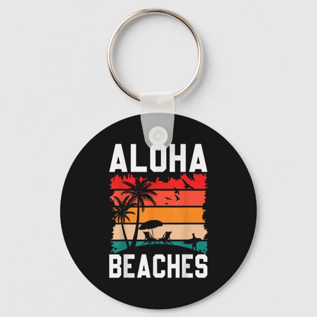 Chaveiro Aloha Beaches Retro Beach Vacation Summer Cote Wo (Frente)