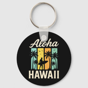 Chaveiro Aloha Havaí - Praia de Surf Palmeira Pôr do Sol