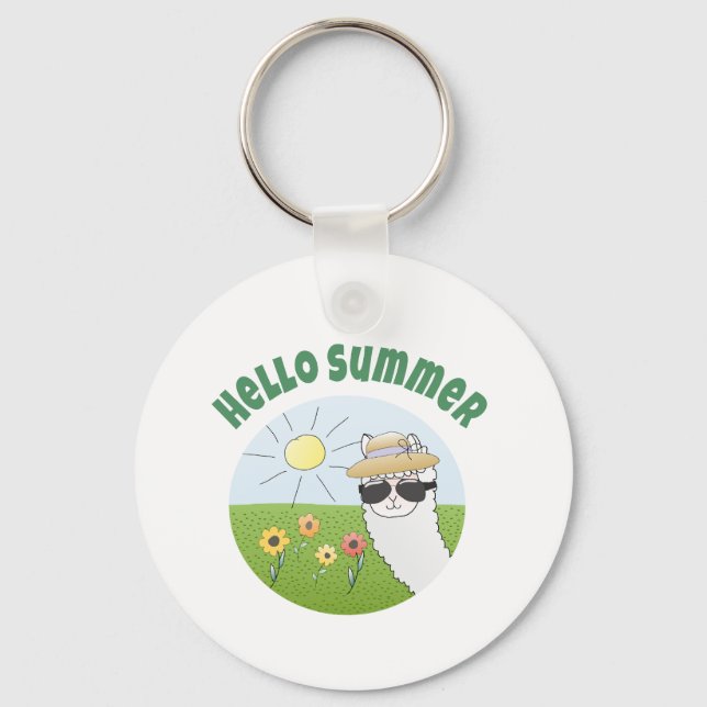 Chaveiro Alpaka-Party Hello Summer Alpaca partytime (Frente)