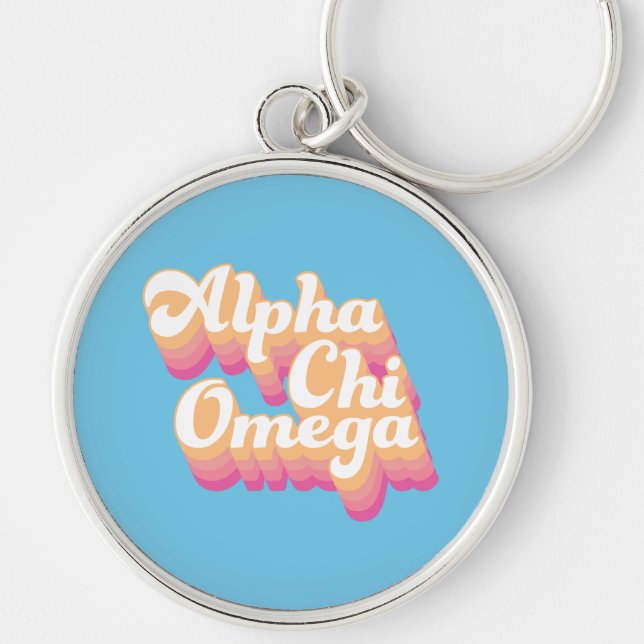Chaveiro Alpha Chi Omega | Fonte Groovy (Frente)