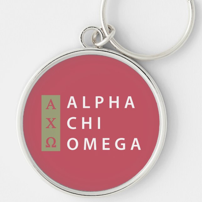 Chaveiro Alpha Chi Omega | Logotipo Empilhado (Frente)
