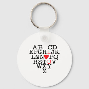 Chaveiro Alphabet Abc I Te Amo T Shirt Dia de os namorados