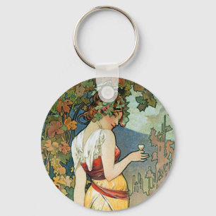 Chaveiro Alphonse (Alfons) Mucha: Conhaque - arte Nouveau