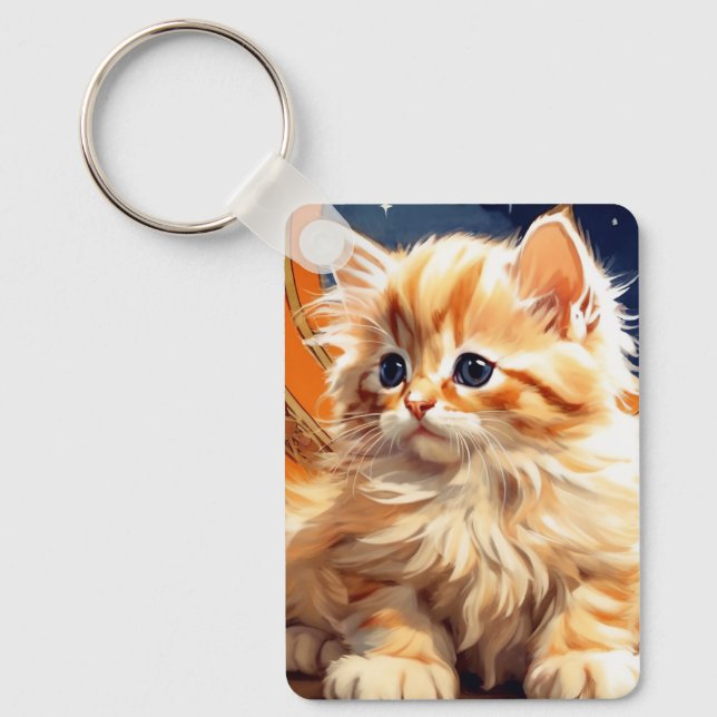 Chaveiro Alphonse Mucha Art Nouveau Orange Cat (Frente)