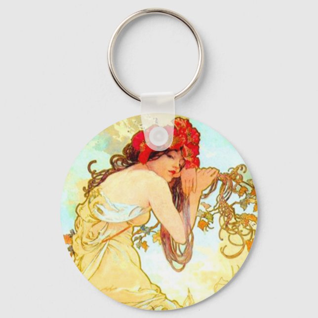 Chaveiro Alphonse Mucha Art Nouveau Summer (Frente)